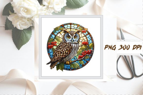 Download Stained Glass Owl Sublimation Clipart - Owl Collection