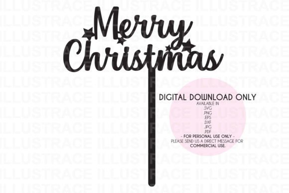 Download Merry Christmas Cake Topper SVG - Merry Collection