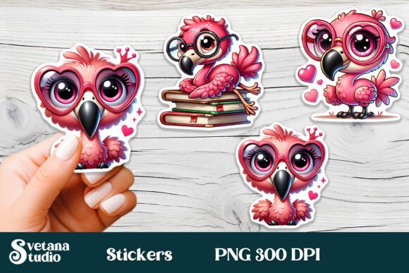 Download Funny Flamingo Stickers PNG Printable - Print Collection
