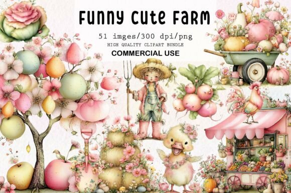 Download Whimsical Funny Cute Farm Clipart - Farm Collection