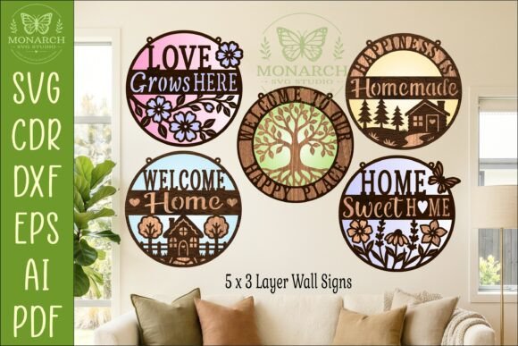 Download Farmhouse Wall Sign Bundle SVG X 5 - Farm Collection