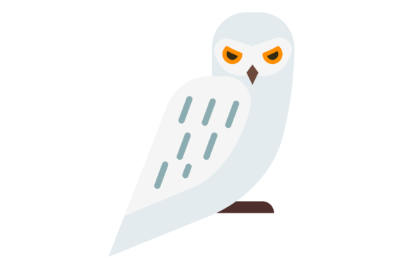 Download White Owl Icon. Cute North Bird in Simpl - Owl Collection