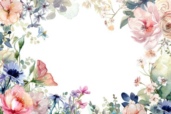 Download Watercolor Floral Frame - Premium Bundle