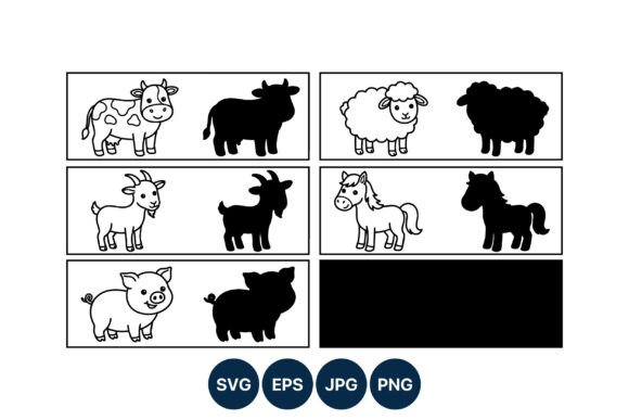 Download Farm Animal Line Art Cow Sheep Goat - Farm Collection