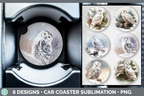 Download Christmas Snowy Owl Car Coaster | Sublim - Owl Collection