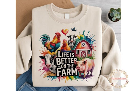 Download Farm Life Watercolor Animals Sublimation - Premium Bundle
