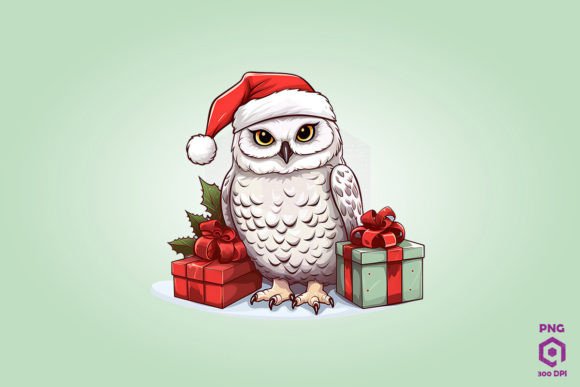 Download Snowy Owl with Christmas Gifts - Owl Collection