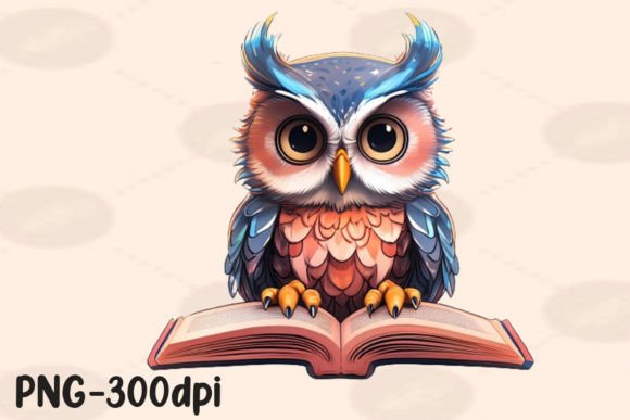 Download Cute Owl Reading Open Book Sublimation - Owl Collection