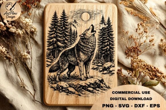 Download Howling Wolf Forest SVG - Owl Collection