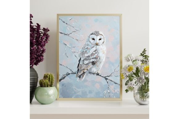 Download Snowy Owl Painting Printable Wall Art - Owl Collection