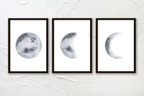 Download Moon Phase Wall Art Set of 3 Prints - Print Collection