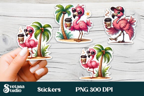 Download Funny Flamingo Stickers PNG Printable - Print Collection