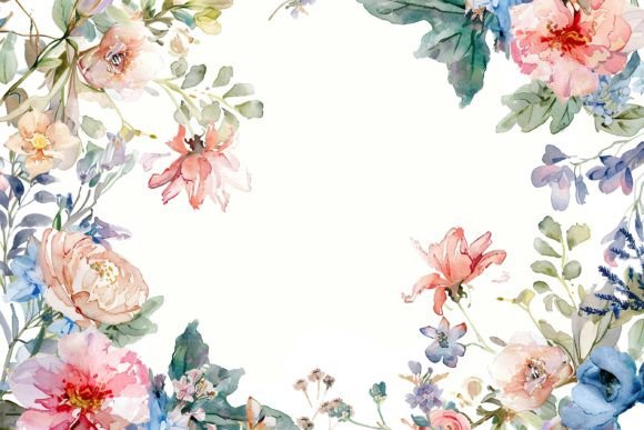 Download Watercolor Floral Frame - Premium Bundle