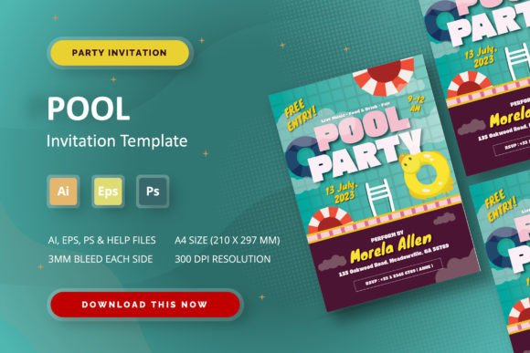Download Pool - Party Invitation - Invitation Collection