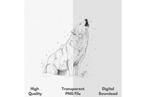 Download Arctic Wolf Howling Sketch Print PNG - Owl Collection