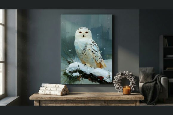 Download Impasto Snowy Owl Winter Art - Owl Collection