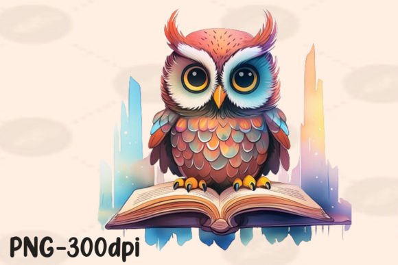 Download Cute Owl Reading Open Book Sublimation - Owl Collection