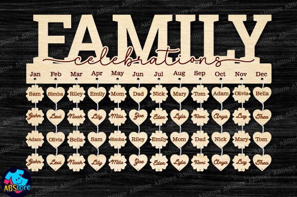 Download Family Celebrations Board Laser Cut - Premium Resources